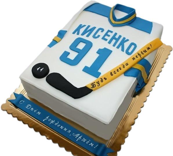 Торт форма хоккеиста на день рождения