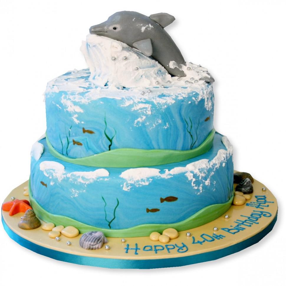 Торт дельфин на волне