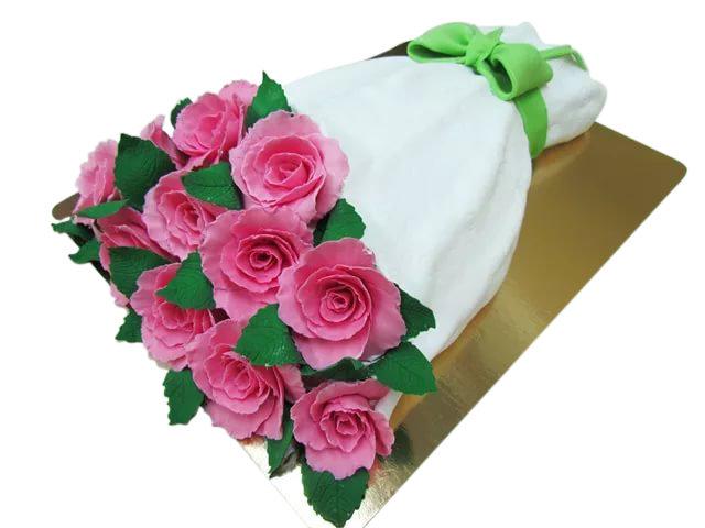 Торт Букет - розовые розы №2114