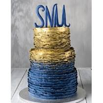 Торт с абравиатурой Синий с золотом