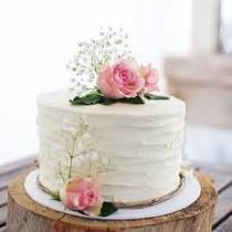 Торт с цветами белый простой