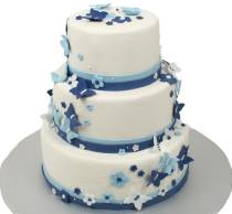 Торт с бабочками в синих тонах