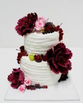 Торт маме белый с цветами в тоне марсала