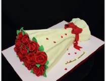 Торт на день рождения букет из роз