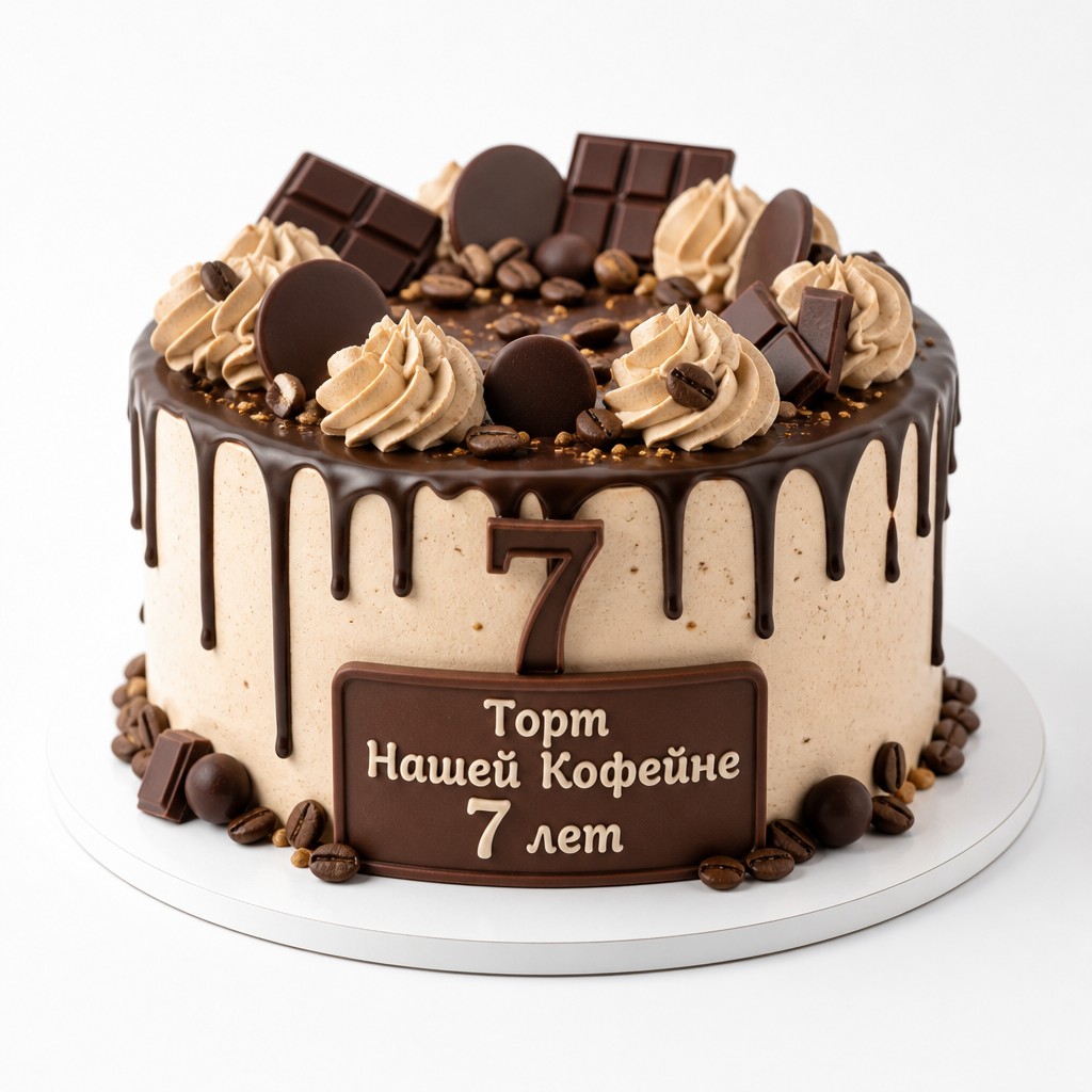 Торт Нашей Кофейне 7 лет