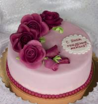 Торт с Днем рождения мамуля с розами