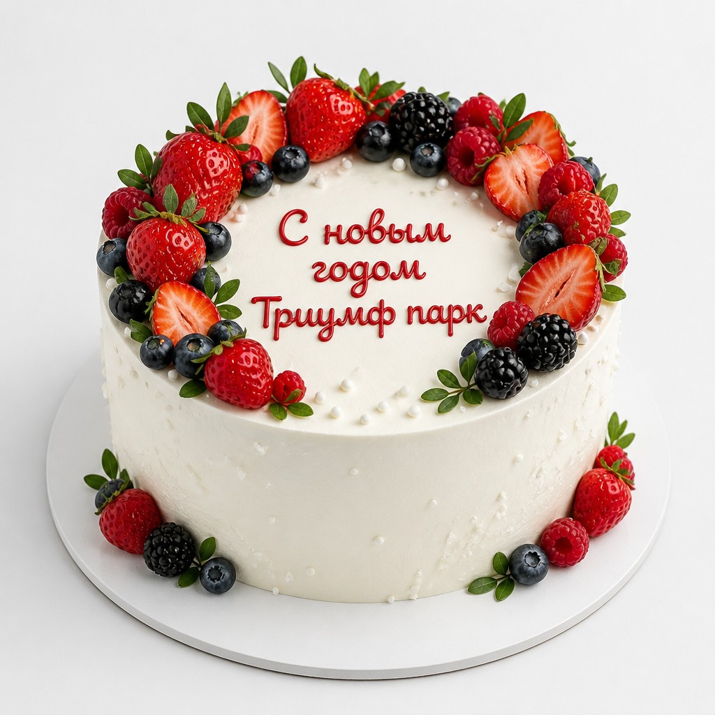 Торт с ягодами С новым годом Триумф парк