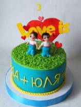 Торт на день рождения Любовь это с фигурками