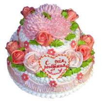 Торт На день рождения с цветами